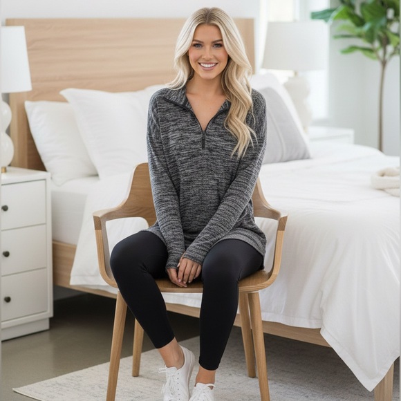 aerie Tops - Aerie Black and Gray Hooded Sweatshirt